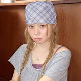 glitter check pattern scarf purple