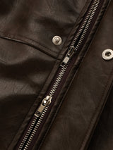 High-neck Leather Jacket_Black