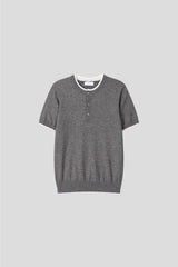 LMN Prep Two-Tone Henley-Neck Muscle Fit Short-Sleeved Knitwear (3 colors)