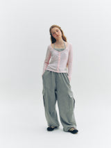 Cargo Button Pants (Grey)