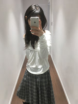 YWD PLAID PLEATS SKIRT + BELT (3color)