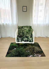 green bloom tassel blanket