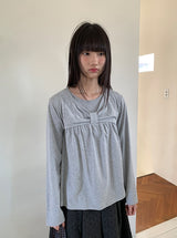 ヒットフォースリボンラウンド長袖Tシャツ