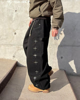 Stellon Cross Embroidery Balloon Pants