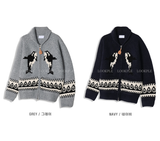  Logane Cowichan Dolphin Two-way Knit Zip-Up