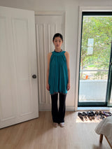 halter neck pleats dress