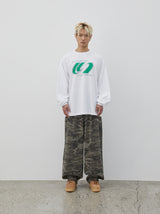 Halftone Logo Long Sleeve (White)