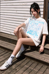 クリスタルローズプリントTシャツ