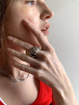 [Influencer] Ethnic big crochet bold ring