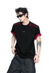 コントラストクルーネックTシャツ