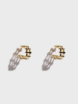 マルチハッシュタグラージフープピアス (Gold)