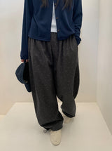 26SS★ [BAONHAUS]ティンダーコットンワイドバンディングフラワーパンツ