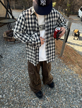 No.1211 B thin check SHIRT