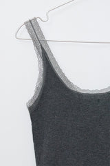 レース ディープVニット(Charcoal)