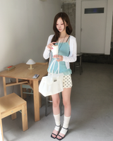 Satin dot skirt
