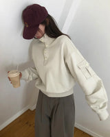 [ORIGINAL] Taeni Loose-Fit High-Neck Sweatshirt