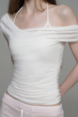 Soft blend layered top, White