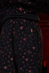 FLORAL JACQUARD PANTS / BLACK