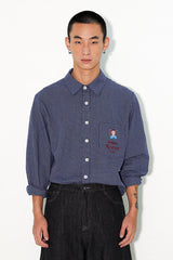 Classic striped long-sleeved shirt with replaceable photos.