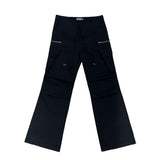 Steel zipper cargo cotton long wide work pants (4 colors)