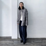 Seamed Washed Wide-Leg Trousers