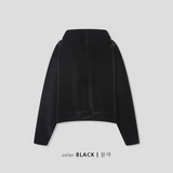 [SET UP가능] Velvet mink crop hood zip up