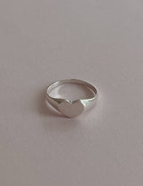 [92.5silver] flat heart ring
