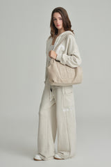 09 numbering hobo bag, Beige