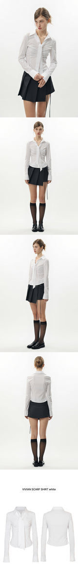 VIVIAN SCARF SHIRT white