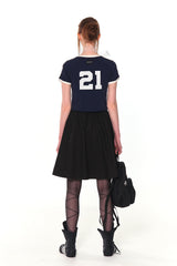 V LINE SPORTY T-SHIRTS (NAVY)