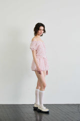 MINI HEART TWO WAY BLOUSE / WHITE