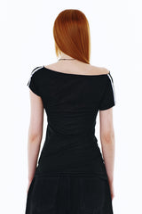YEEL RACING ASYMMETRIC T-SHIRT BLACK