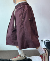 ハイクオリティ💜スナップナイロンバミューダパンツ 💚🤍🤎🖤6カラー