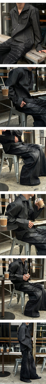 [Unisex] ウェスタンジッパーシャツジャケット(2color)