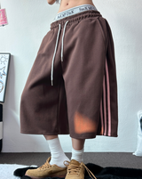 SIDE PINTUCK TRACK BALLOON BERMUDA PANTS ❤🤎🖤🩶🩷6COLOR