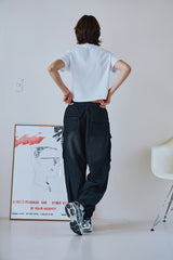 26SS★ Washed Balloon Cargo Denim Pants