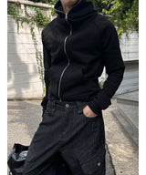 [CROP ITEM] クロップマッスルフィットフードジップアップ(3color)