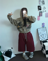SIDE PINTUCK TRACK BALLOON BERMUDA PANTS ❤🤎🖤🩶🩷6COLOR