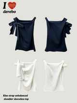 Kine strap unbalanced shoulder sleeveless top