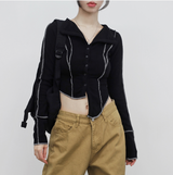 [NONCODE] Tebo Collar Color V-neck Cardigan
