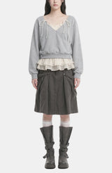 Rosie Ribbon Frill Layered Sweatshirt