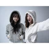 【MADE】winter frill hood zip-up, stripe