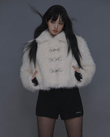Rabbit Hook Crop Fur Jacket