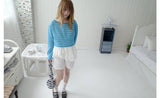 see-through crop stripe tee