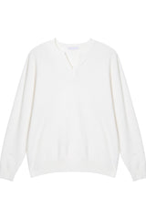 Textured V Neck Knit Sweater