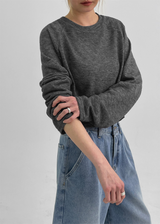 [MADE] Bessian Summer Knit Feel Crop Long Sleeve T-shirt