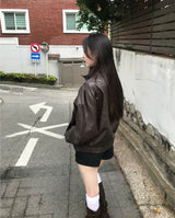 [ autumn basic ] fits snap & buckle over leather jacket
