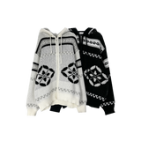nordic knit hood zip-up