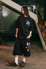 Rhinestone Patch Basic T-Shirt