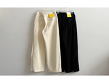 Sand corduroy side pin-tuck wide pants